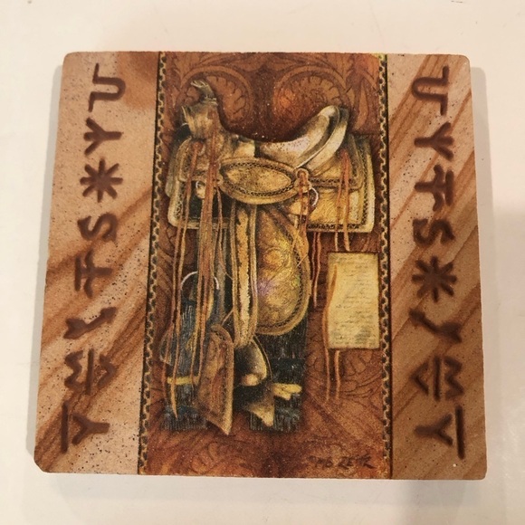 Thirstystone set of 4 western themed coasters. 4”x4”. - Picture 3 of 6